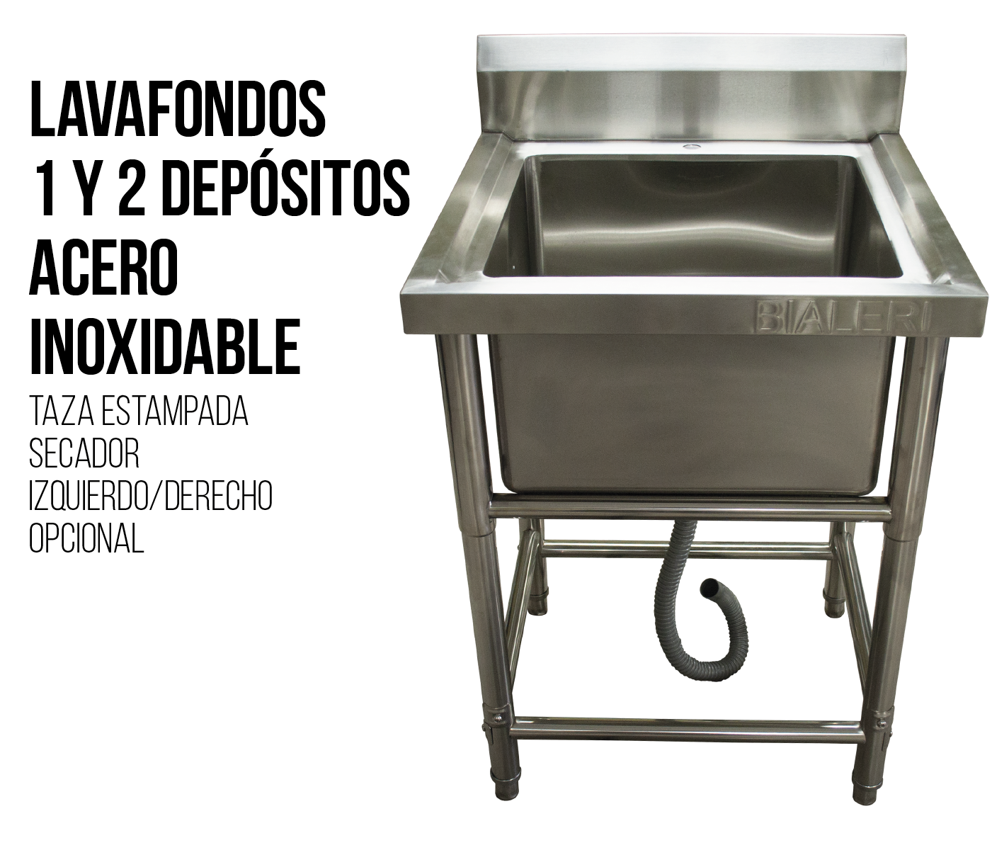 BIALERI - Lavafondos y Mesones de Acero Inoxidable